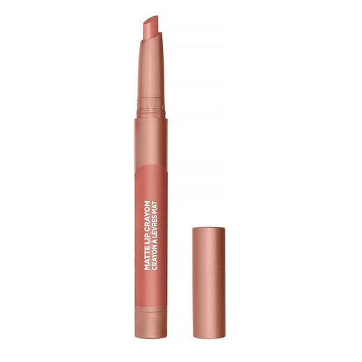 L'Oreal Paris Infallible Matte Lip Crayon in 512 Smooth Caramel, 1.3g with cap removed
