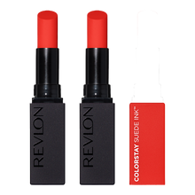 Load image into Gallery viewer, Revlon ColorStay Suede Ink Lipstick 2.55g 007 FEED THE FLAME - 2 pack lipstick in vibrant red shade