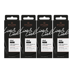 Eylure London LINE & LASH 2-in-1 Lash Adhesive Eyeliner 0.7ml BLACK - 4 pack