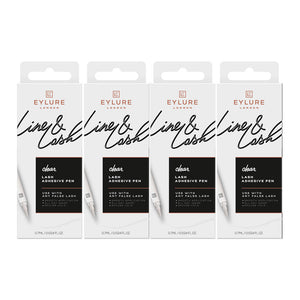 Eylure London LINE & LASH 2-in-1 Lash Adhesive Eyeliner 0.7ml CLEAR - 4 pack