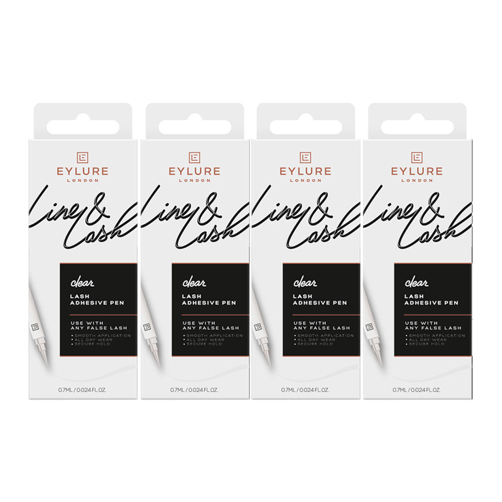 Eylure London LINE & LASH 2-in-1 Lash Adhesive Eyeliner 0.7ml CLEAR - 4 pack