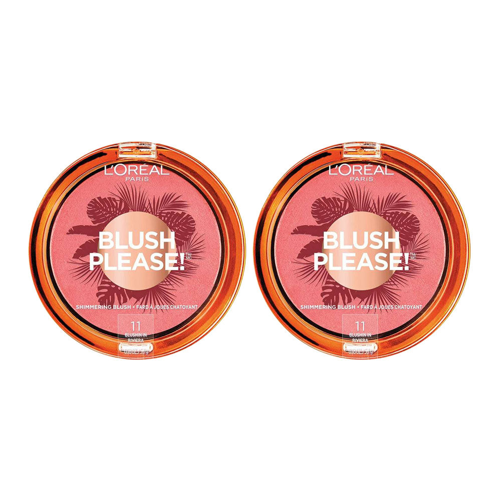 L'Oreal Blush Please! Shimmering Blush 5.1g 11 BLUSHIN IN RIVIERA - 2 pack