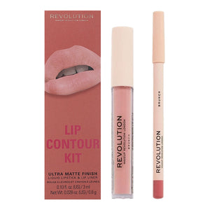 Makeup Revolution Lip Contour Kit in shade BRUNCH, product image of lipstick pencil and lip liner duo