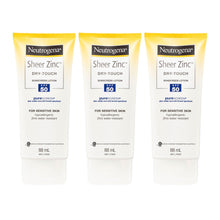 Load image into Gallery viewer, Neutrogena Sheer Zinc Dry-Touch Sunscreen Lotion SPF50 88ml - 3 pack
