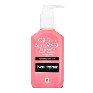 Neutrogena Oil-Free Acne Wash Pink Grapefruit facial cleanser in 175ml bottle
