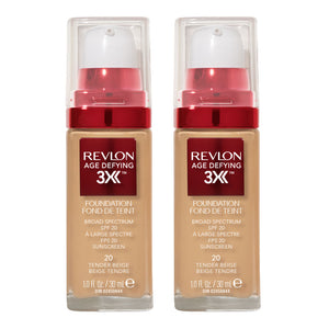Revlon Age Defying 3X Foundation 30ml 20 TENDER BEIGE - 2 pack