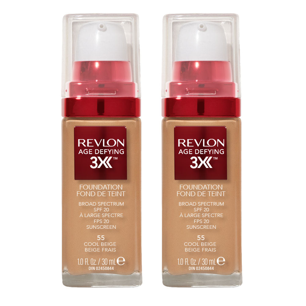 Revlon Age Defying 3X Foundation 30ml 55 COOL BEIGE - 2 pack