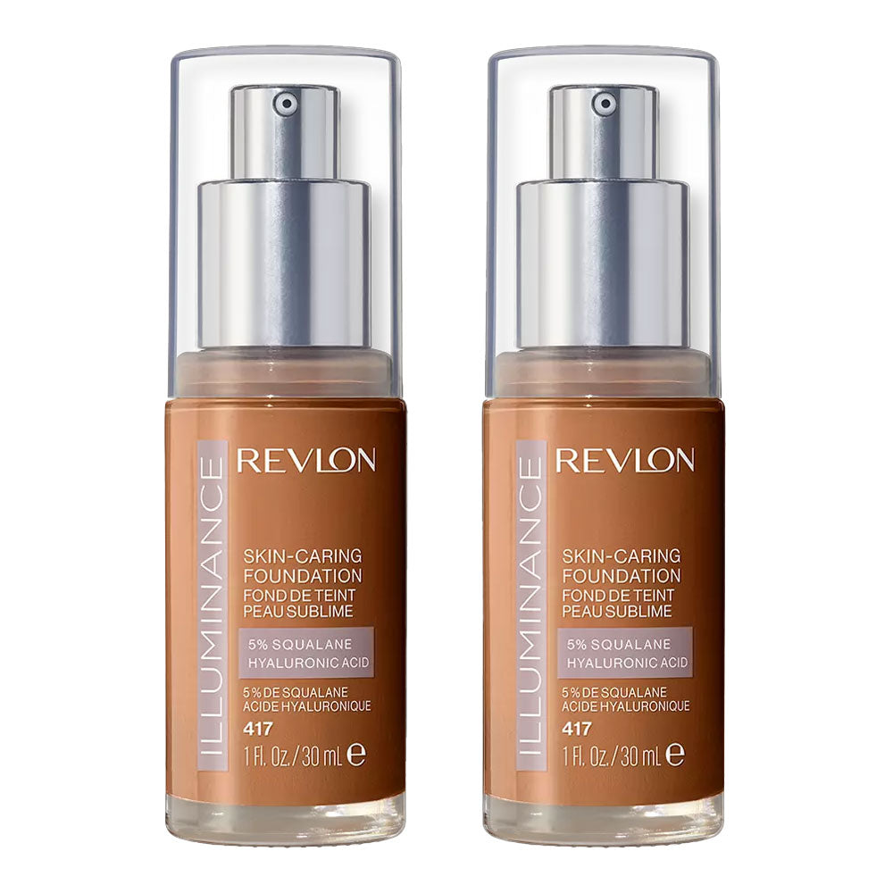 Revlon Illuminance Skin-Caring Foundation 30ml 417 WARM CARAMEL - 2 pack
