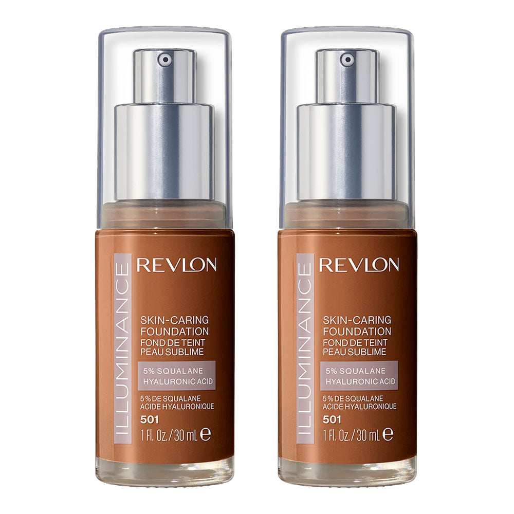 Revlon Illuminance Skin-Caring Foundation 30ml 501 TOASTED CARAMEL - 2 pack