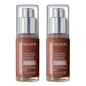 Revlon Illuminance Skin-Caring Foundation 30ml 605 RICH MAHOGANY - 2 pack