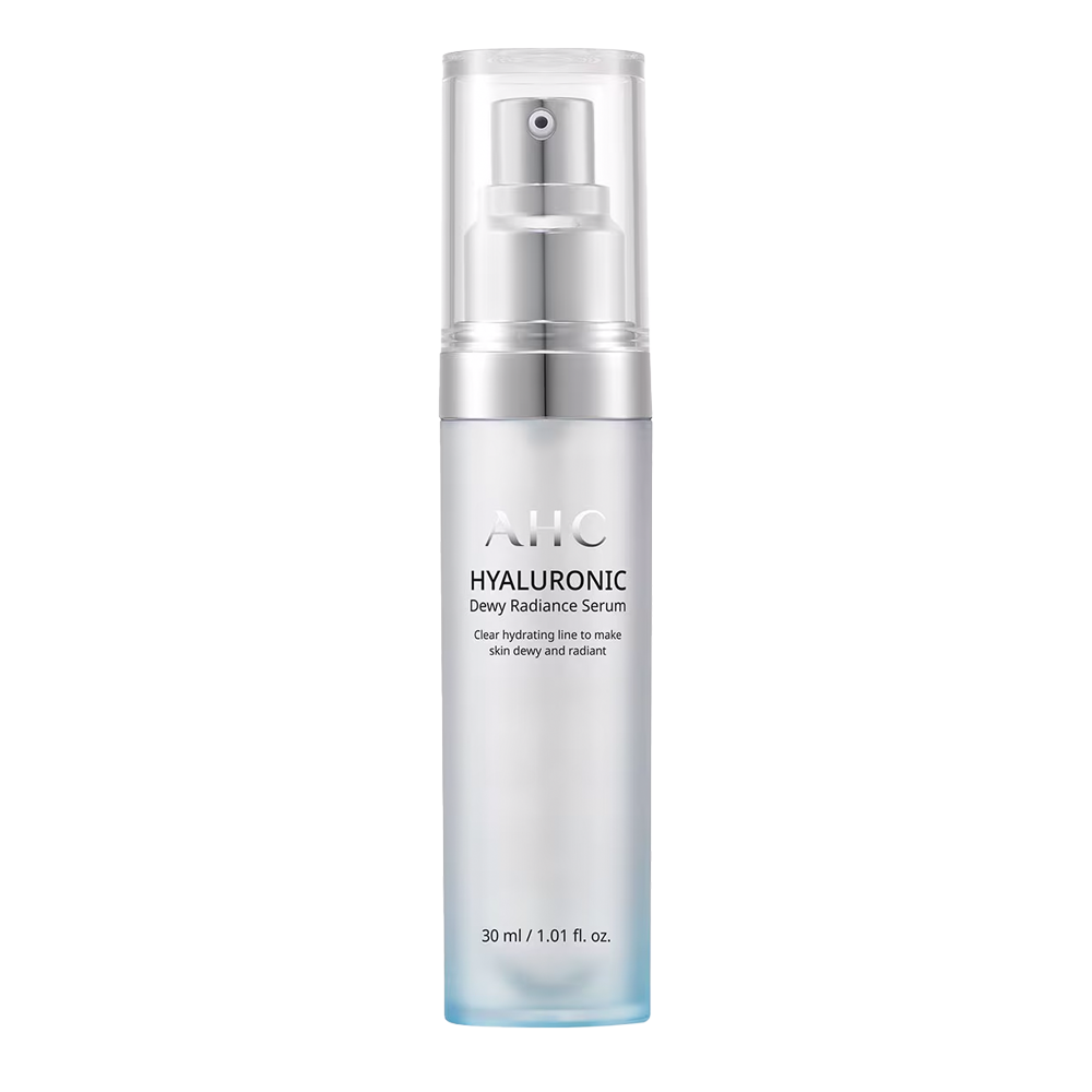 AHC Hyaluronic Dewy Radiance Serum 30ml front pack hydrating brightening face serum Cosmetix Australia