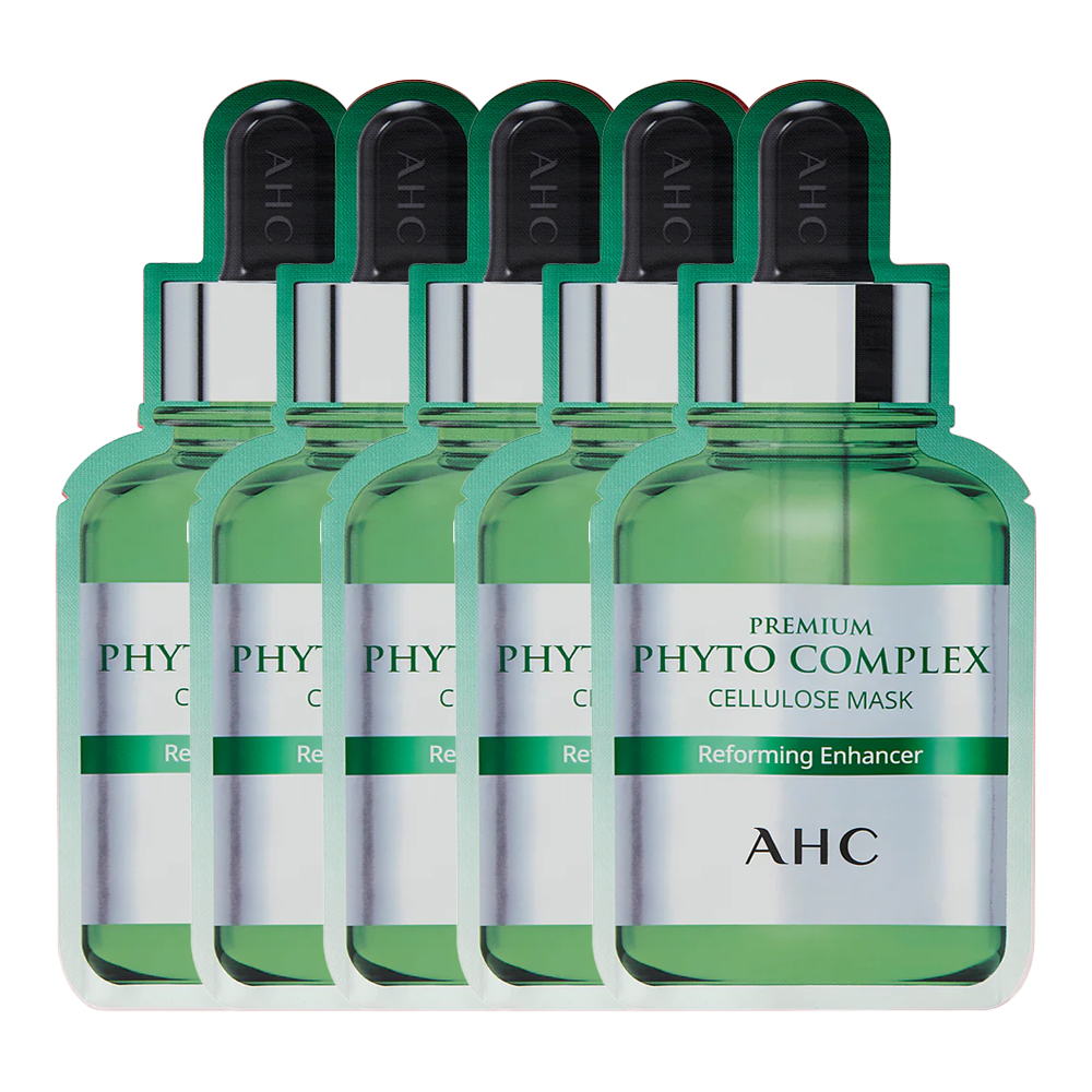 AHC Premium Phyto Complex Cellulose Mask Reforming Enhancer 27ml 5 pack front nourishing sheet masks Cosmetix Australia