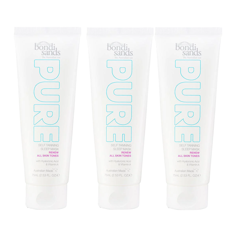 Bondi Sands Pure Self Tanning Sleep Mask Renew 75ml 3 pack - 3 pack of self-tanning sleep masks in 75ml size