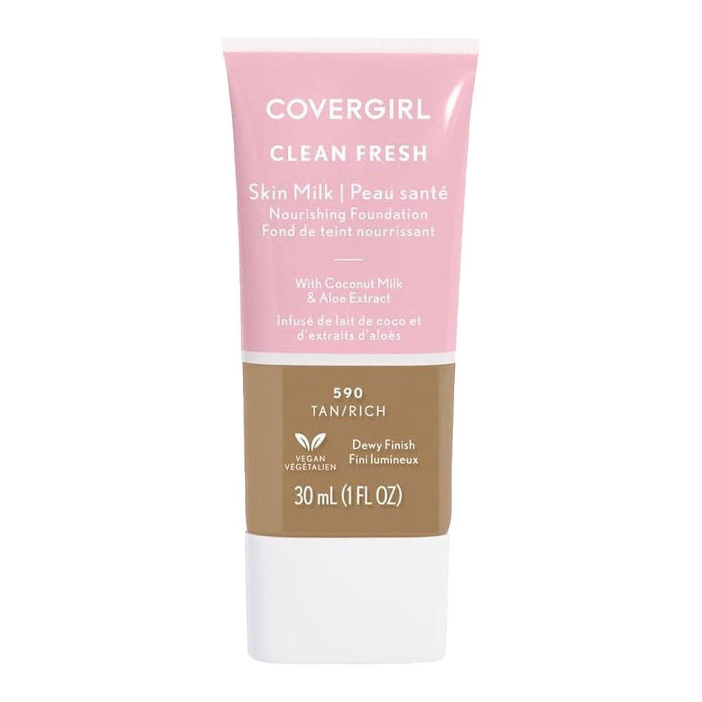 Covergirl Clean Fresh Skin Milk Nourishing Foundation 30ml 590 TAN - 30ml bottle in shade 590 TAN