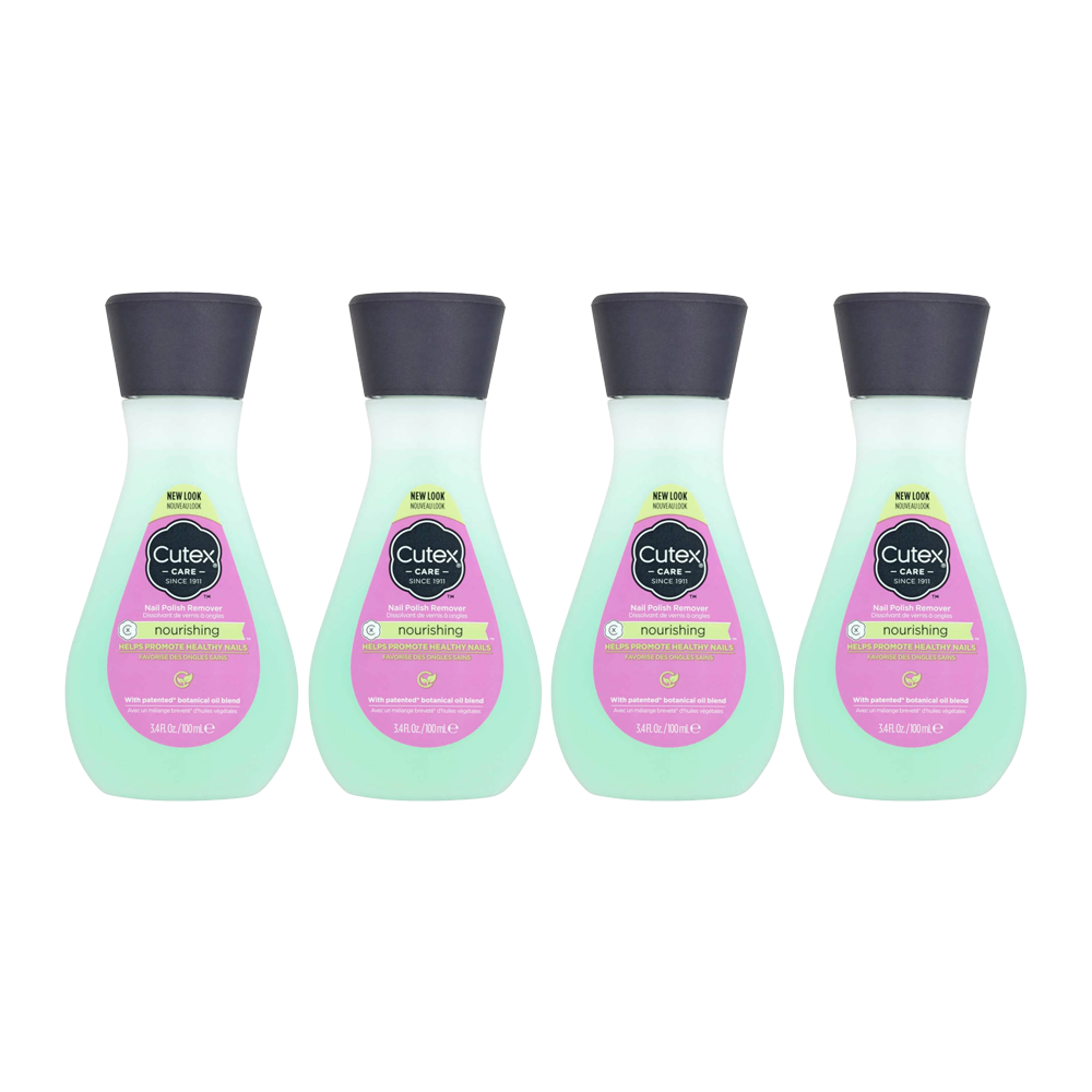 Cutex Nail Polish Remover Nourishing 100ml 4 pack - Set of 4 bottles in 100ml size for nourished nails