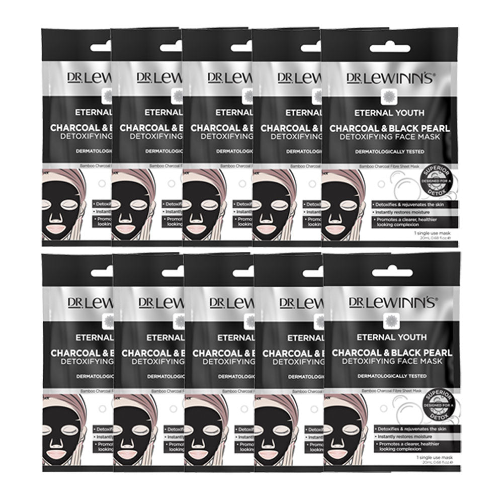 Dr Lewinn's Eternal Youth Charcoal & Black Pearl Detoxifying Face Mask 20ml - 10 pack