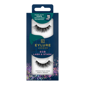 Eylure London ECO LASH & STASH Vegan Faux Mink PARTY READY makeup lashes