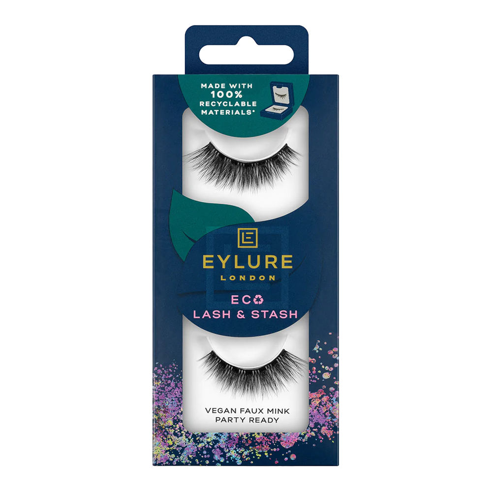 Eylure London ECO LASH & STASH Vegan Faux Mink PARTY READY makeup lashes