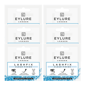 Eylure London LashFix Adhesive 8.5ml clear finish lash glue 6 pack, quick-drying, long-lasting invisible hold for strip lashes