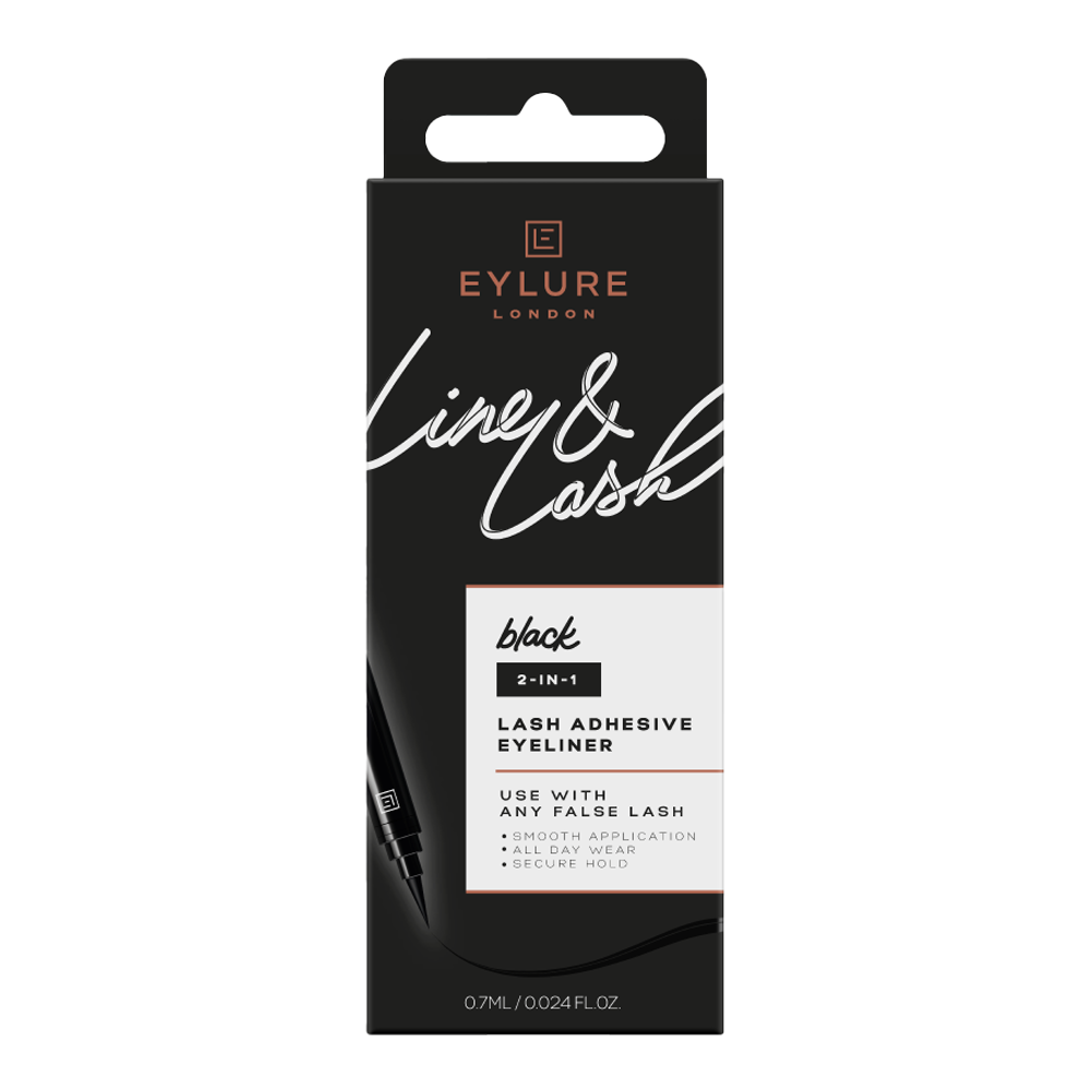 Eylure London LINE & LASH 2-in-1 Lash Adhesive Eyeliner 0.7ml BLACK