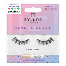 Load image into Gallery viewer, Eylure London PRIDE Faux Mink HEART&#39;S DESIRE false eyelashes

