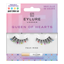 Load image into Gallery viewer, Eylure London PRIDE Faux Mink QUEEN OF HEARTS false eyelashes in striking design
