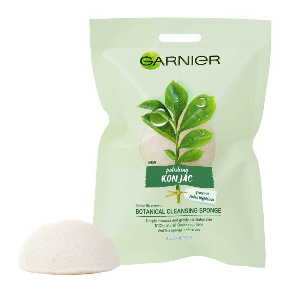 Garnier Organics Konjac Cleansing Sponge for gentle exfoliation and deep cleansing