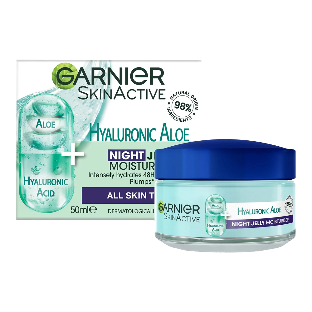 Garnier SkinActive Hyaluronic Aloe Night Jelly Moisturiser 50ml – hydrating night cream with aloe vera Cosmetix Australia