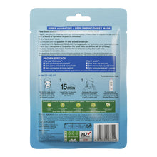 Load image into Gallery viewer, Garnier SkinActive Hydrabomb Super Hydrating and Replumping Sheet Mask with pomegranate, 28g sachet, back showing directions and ingredients
