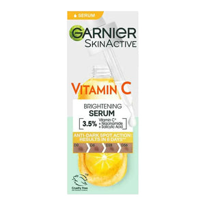 Garnier SkinActive Vitamin C Brightening Serum 15ml box – outer packaging with product details Cosmetix Australia