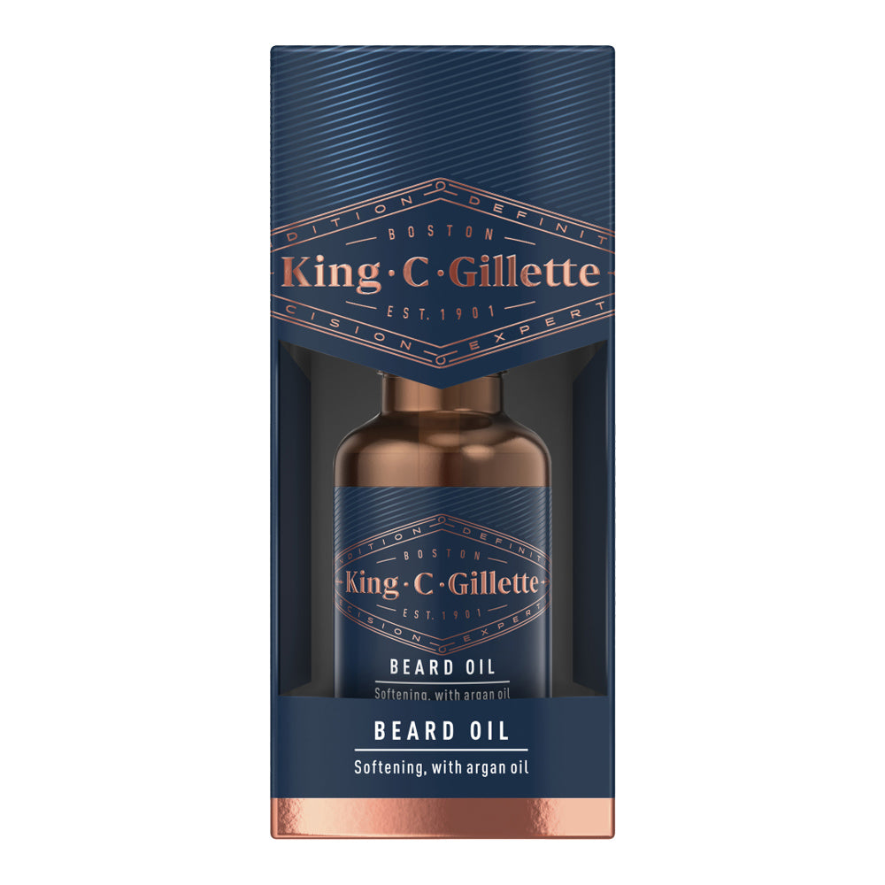 King C. Gillette Beard Oil 30ml bottle on white background