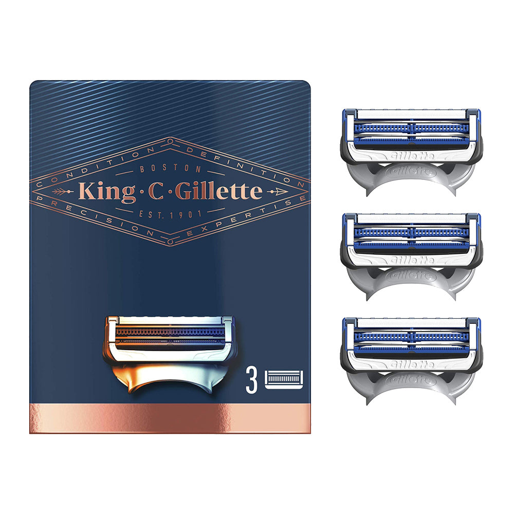 King C. Gillette Neck Razor 3 blades showcasing 3 blade design