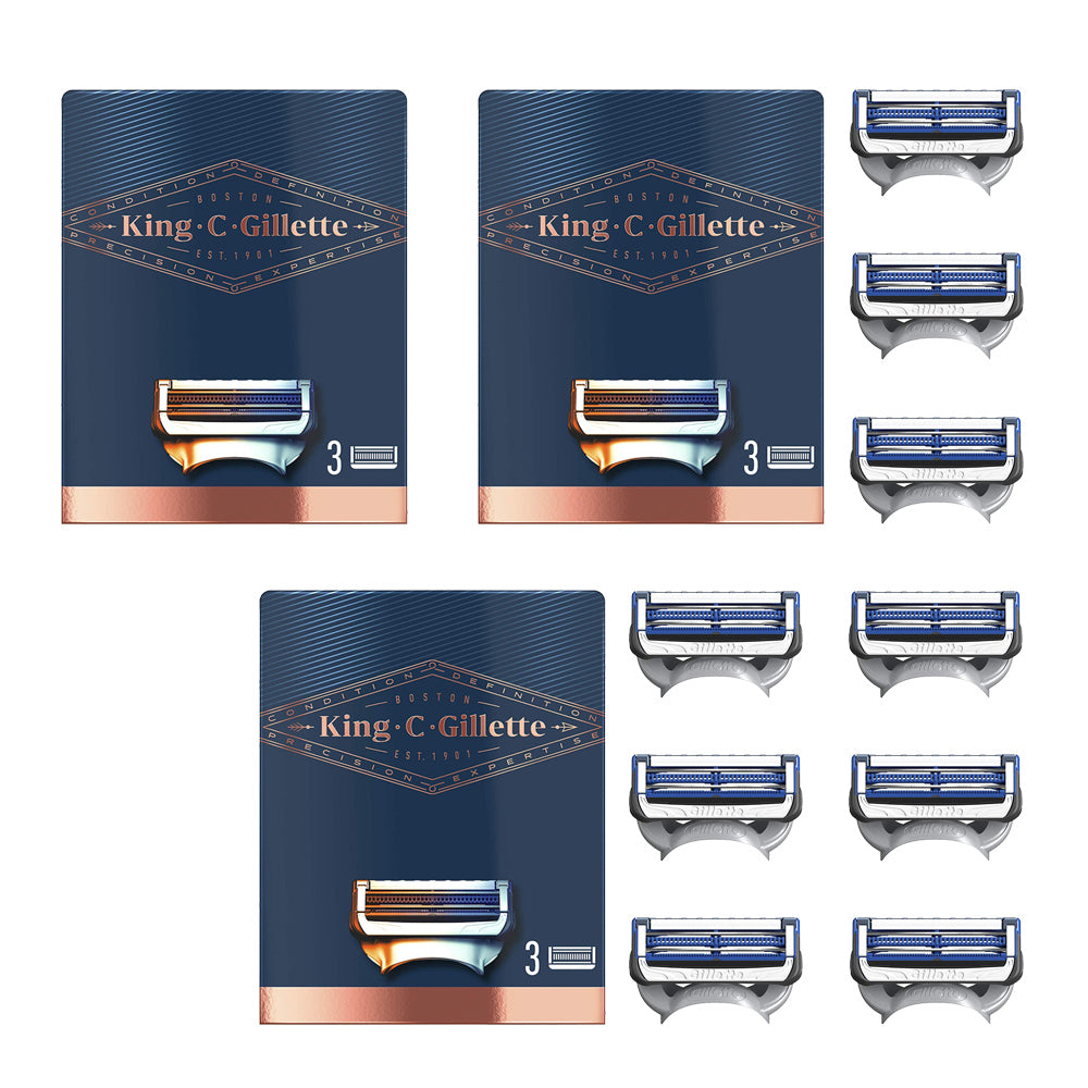 King C. Gillette Neck Razor blades refills - 9 pack 9 pack of razor blades for King C. Gillette Neck Razor, convenient refill pack