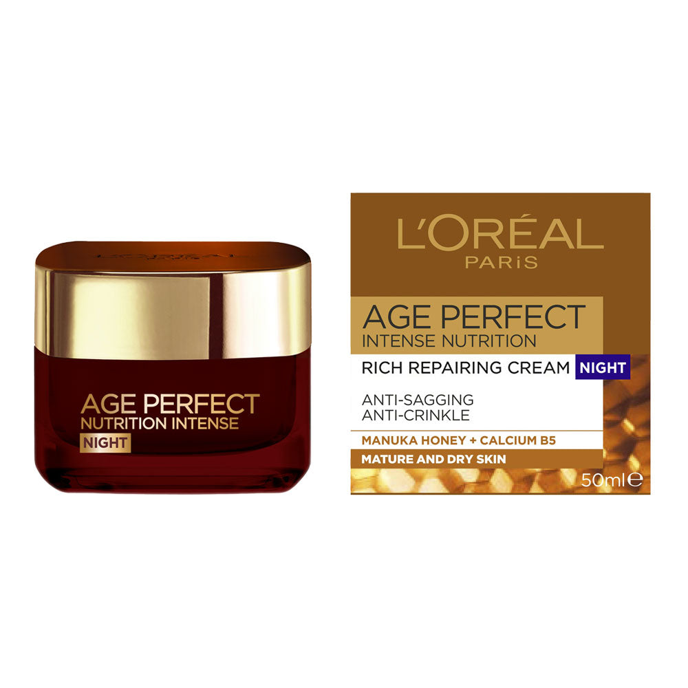 L’Oréal Age Perfect Rich Repairing Night Cream 50ml – nourishing anti-ageing night cream for mature skin at Cosmetix Australia