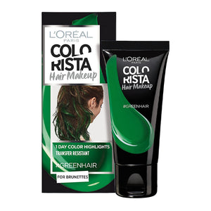 L'Oreal Colorista Hair Makeup 1 Day Colour Highlights 30ml #GREEN HAIR in green color applied on hair