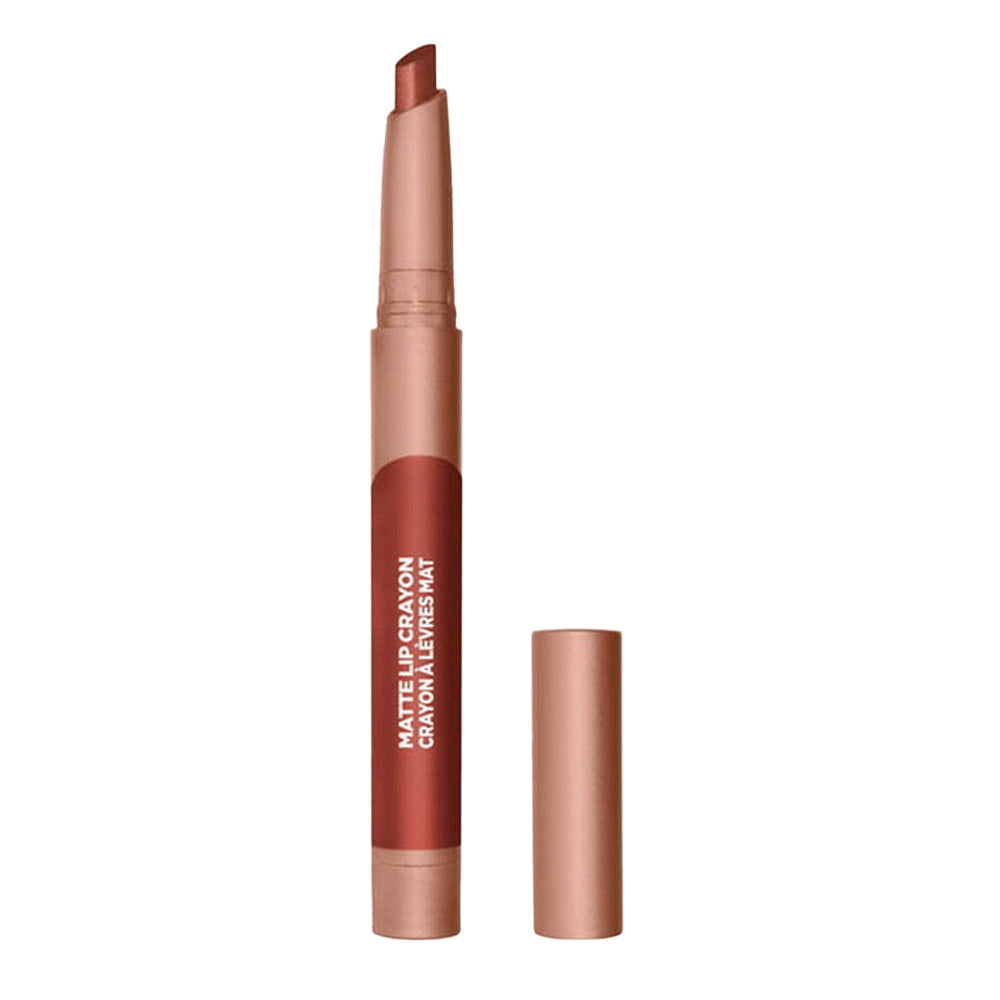 L'Oreal Infallible Matte Lip Crayon 509 FLIRTY TOFFEE, 1.3g lipstick swatch in flattering toffee shade