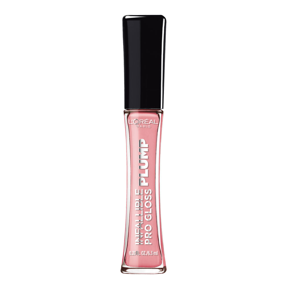 L'Oreal Infallible Pro Gloss Plump 601 Rosy Flush – high-shine, plumping lip gloss in soft rosy pink shade