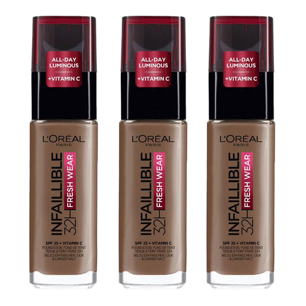 L'Oreal Infallible 32HR Fresh Wear Foundation 30ml 365 DEEP GOLDEN - 3 pack