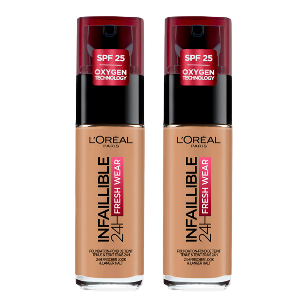 L'Oreal Infallible 32HR Fresh Wear Foundation 30ml 290 GOLDEN AMBER - 2 pack