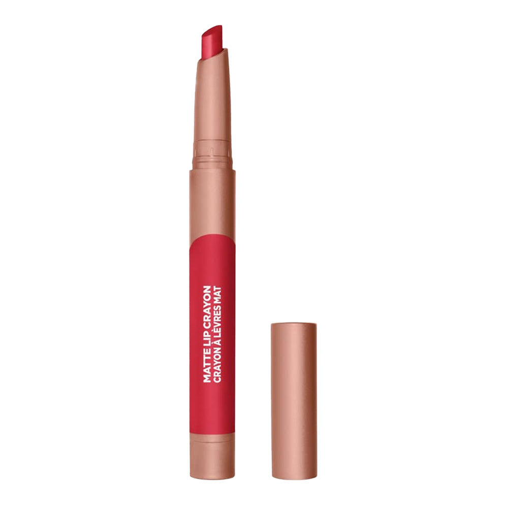 L'Oreal Paris Infallible Matte Lip Crayon in shade 505 Little Chili, 1.3g with cap removed