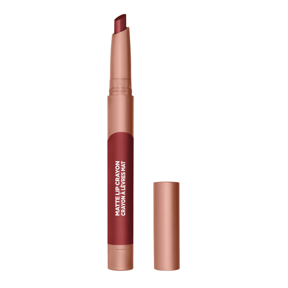 L'Oreal Paris Infallible Matte Lip Crayon, 1.3g in Spice of Life, lipstick with cap off