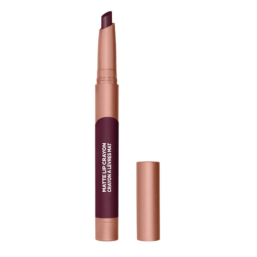 L'Oreal Paris Infallible Matte Lip Crayon in 516 Chocolate Delight, 1.3g with cap removed
