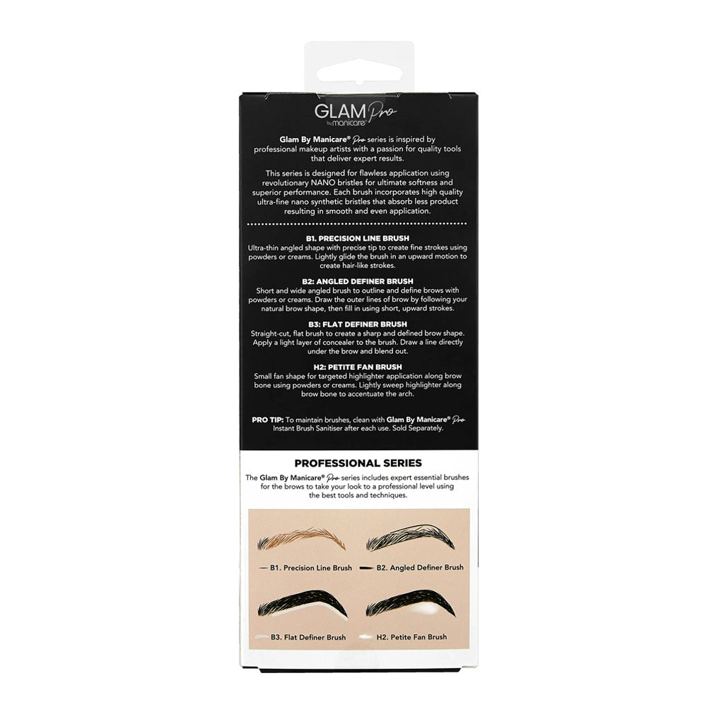 Glam Pro by Manicare Professional Series 4pc ESSENTIAL BROW BRUSH SET
