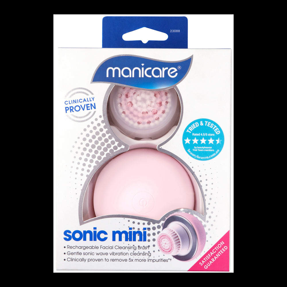 Manicare Sonic Mini Facial Cleansing brush in pink color