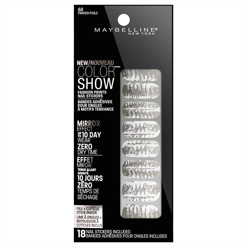 Maybelline Color Show Nail Stickers 60 FRAYED FOILS design on nails