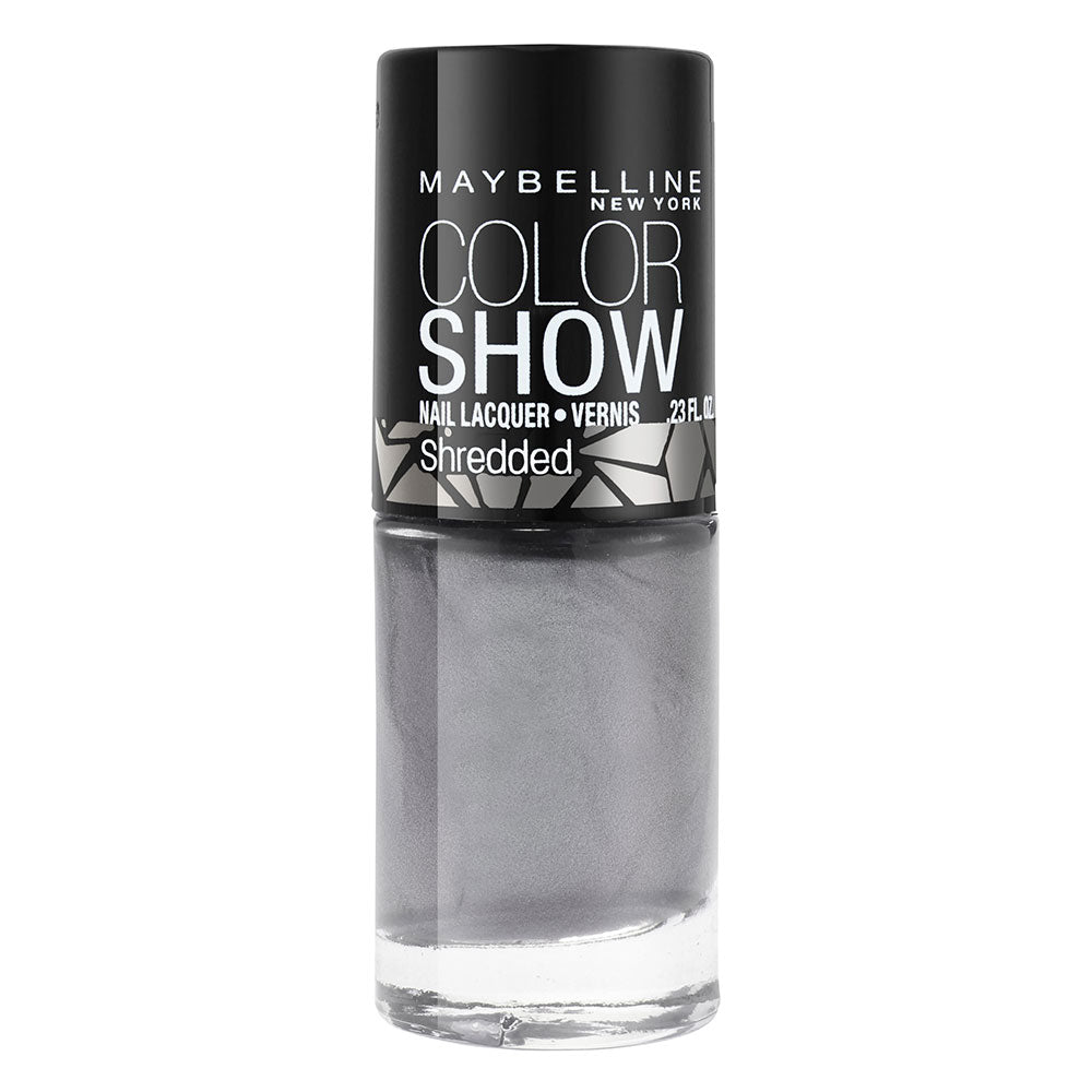 Maybelline Color Show Shredded 7ml 50 SILVER STUNNER nail polish in silver color