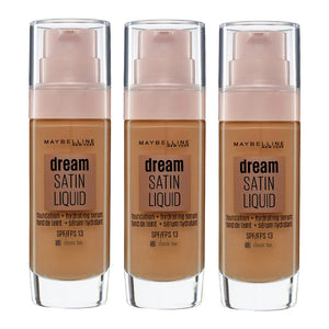 Maybelline Dream Satin Liquid Foundation 30ml 53 CLASSIC TAN - 3 pack cosmetics
