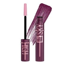 Load image into Gallery viewer, Maybelline Sky High Mascara 7.2ml Burgundy Haze swatch – shade sample showing colour payoff Cosmetix Australia
