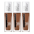 Maybelline Super Stay 30H Active Wear Foundation 30ml 79 WARM CHESTNUT - 3 pack