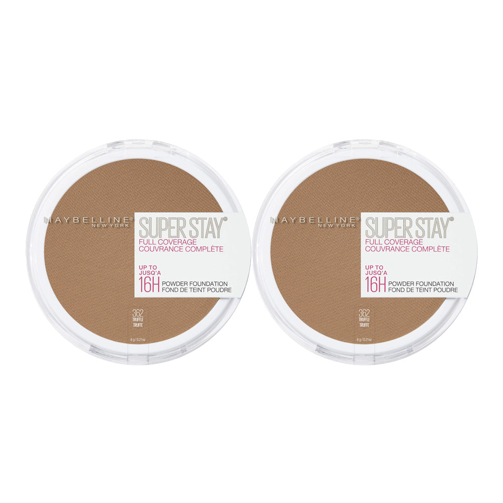 Maybelline Super Stay Full Coverage 16H Powder 9g 362 TRUFFLE - 2 pack makeup powder in truffle shade